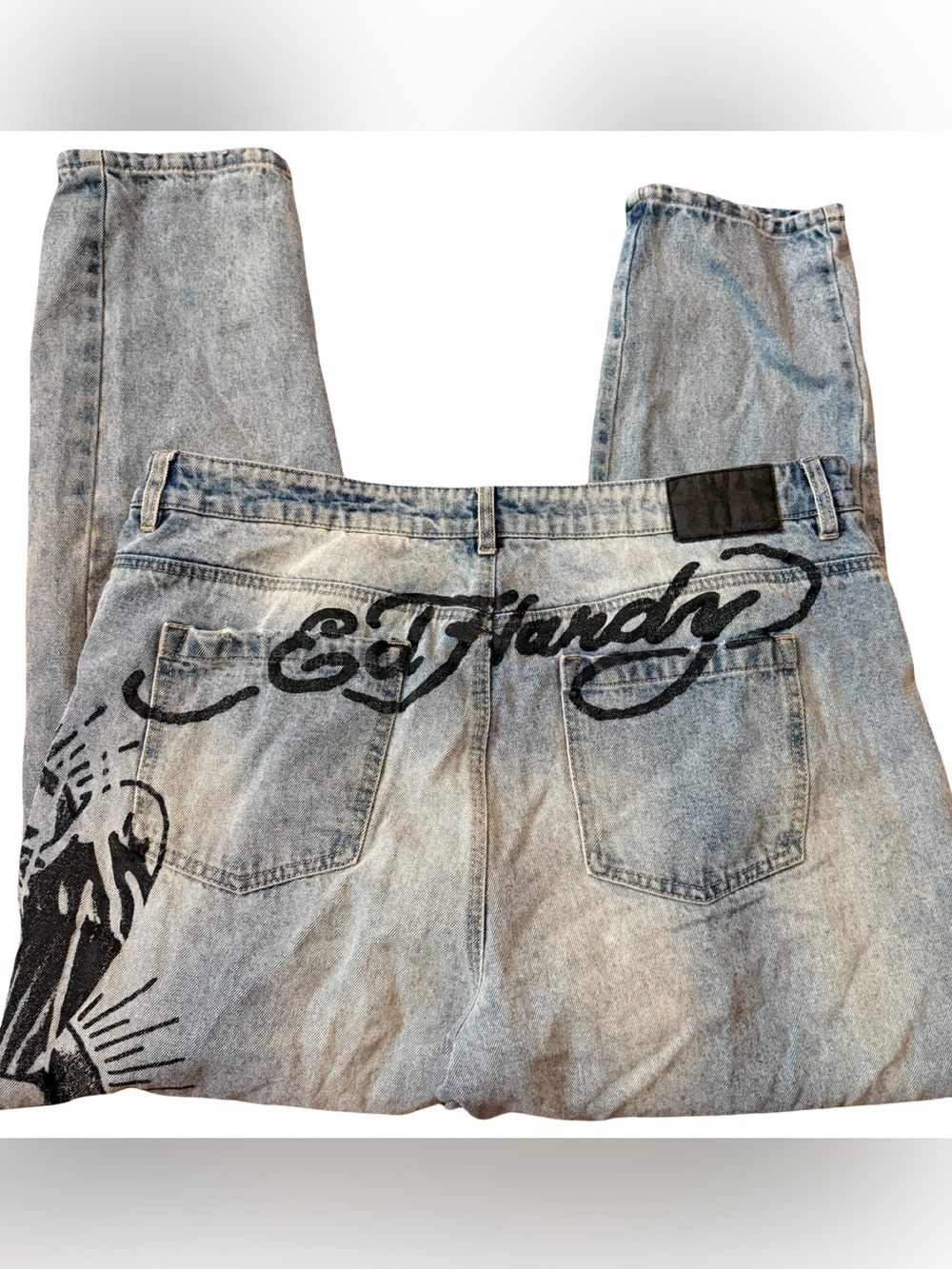 Vintage Y2K Ed Hardy Death Before Dishonor Skull Eagle Jeans 38 - Picture 4 of 16